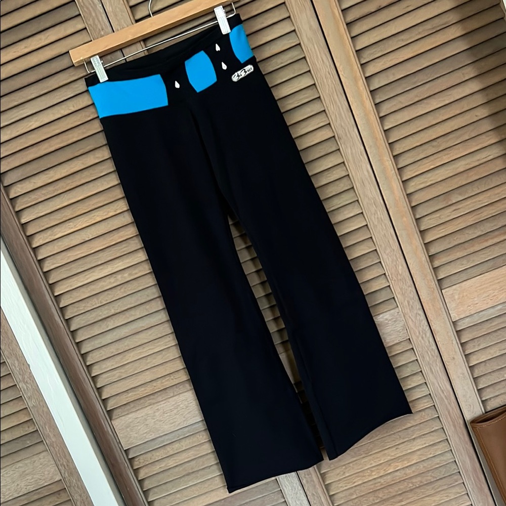 Black and Blue Flared Pants